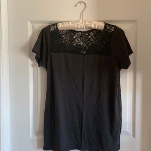 J. Crew Gray Lace Blouse